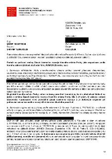 Hlavní město Praha, Magistrát hlavního města Prahy, Odbor ochrany prostředí, Oddělení posuzování vlivů na životní prostředí. Adresát: KÁMEN Zbraslav, a.s., Žit…