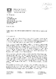 Žádost o podporu investičních projektů městské části v oblasti školství a volnočasových aktivit, odesílatel: Městská část Praha 13, starosta Ing. David Vodrážk…