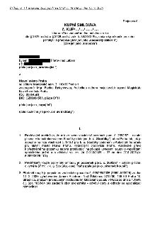 Kupní smlouva č. KUP/.../.../.../... mezi prodávajícím (fyzická osoba z Přerova nad Labem) a kupujícím (Hlavní město Praha, zastoupené Mgr. Pavlou Dytrychovou)…