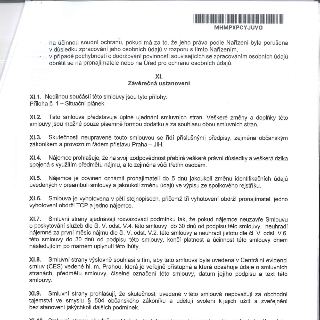 Text dokumentu obsahuje závěrečná ustanovení smlouvy (článek XI.): XI.1. Nedílnou součástí smlouvy je Příloha č. 1 – Situační plánek. XI.2. Smlouva představuje…