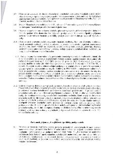 Strana 3 smlouvy obsahující body 3.7 až 4.1. Body 3.7-3.10 definují pravidla pro čerpání finančních prostředků, zákaz úhrady DPH, mezd, pohoštění, darů, cest d…
