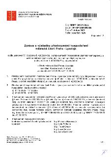 Zpráva o výsledku přezkoumání hospodaření městské části Praha - Lysolaje za období 01.01.2025 až 31.12.2025. Dokument vydal Magistrát hlavního města Prahy, Odb…