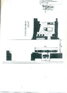 Situační nákres (layout) zahrádky s vyznačenými rozměry. Horní část obsahuje razítko: 'Městská část Praha 1, Úřad městské části, odbor dopravy, Vodičkova 18, 1…