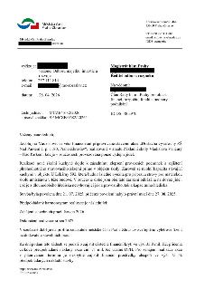 Úřední dopis Městské části Praha-Zbraslav ze dne 28. 04. 2026 adresovaný Magistrátu hl. m. Prahy (odbor rozpočtu) ve věci financování stavby 'Dostavba vývařovn…