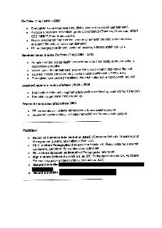 Naskenovaný textový dokument obsahující profesní životopis a přehled vzdělání.

Pracovní zkušenosti:
- Ředitelka školy | 2014 – 2020: Strategické řízení komple…