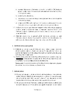Naskenovaná stránka textového dokumentu (smlouvy). Obsahuje text bodů 3.7, 3.8, dále bod '4. Stanovený termín a místo plnění:' (včetně podbodů 4.1, 4.2 s anony…
