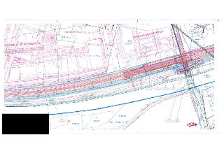 Situační plán stavby (koordinační výkres) v oblasti zastávky 'Zastávka Nad Kapličkou'. Obsahuje technické parametry trati (např. '1000.000m R1-6=850:000m'), oz…