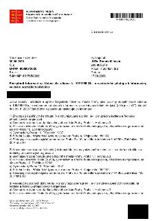Hlavní město Praha, Magistrát hlavního města Prahy, Odbor školství, mládeže a sportu. Dle rozdělovníku. Váš dopis zn./ze dne: 30.08.2026. Č. j.: MHMP 909607/20…