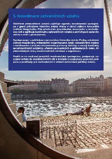Informační text o agendě '5. Koordinace zahraničních vztahů'. Oddělení zahraničních vztahů zajišťuje agendu mezinárodní spolupráce v gesci primátora hlavního m…