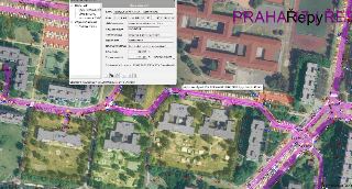 Mapa úseku ulice Bendova v Praze 17 - Řepích (mezi ulicemi Španielova a Bazovského). Informační okno obsahuje technické údaje: Název: Bendova (Španielova - Baz…