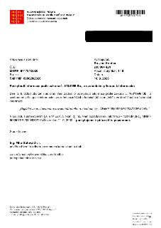 Úřední dopis Magistrátu hlavního města Prahy, odboru pozemních komunikací a drah, ze dne 16. 9. 2026. Předmět: Poskytnutí informace podle zákona č. 106/1999 Sb…
