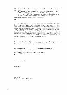 Naskenovaná stránka textového dokumentu (rozhodnutí):
Reklamní zařízení (dále jen RZ) jsou umístěna po pravé straně komunikace „Kbelská“ ve směru jízdy z centr…