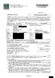 HLAVNÍ MĚSTO PRAHA MAGISTRÁT HLAVNÍHO MĚSTA PRAHY, Odbor hospodaření s majetkem. Stejnopis č. 2. OBJEDNÁVKA č. CES OBJ/35/03/012376/2021. Datum vystavení: 10.…