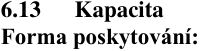 6.13 Kapacita
Forma poskytování: