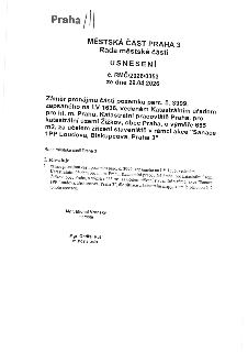 Usnesení Rady městské části Praha 3 č. RMČ/2026/0353 ze dne 29.04.2026. Předmětem je záměr pronájmu části pozemku parc. č. 3999, zapsaného na LV 1636, katastrá…