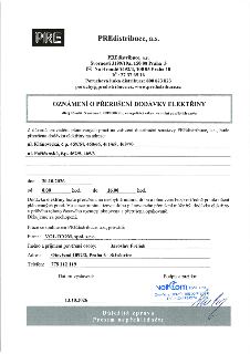 Oznámení o přerušení dodávky elektřiny vydané společností PREdistribuce, a.s. podle § 25 odst. 5 zákona č. 458/2000 Sb. Z důvodu plánovaných prací na zařízení…