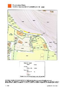 Hlavní město Praha, Cenová mapa stavebních pozemků pro rok 2026. Mapa zobrazuje katastrální území Michle s vyznačenými parcelami a cenovými zónami (např. 11300…