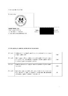 Závěrečná část zprávy o výsledku přezkoumání hospodaření. Datum: V Olomouci dne 21.4.2026. Auditor: AUDIT TEAM, s.r.o., Jeremenkova 1211/40b, 779 00 Olomouc -…