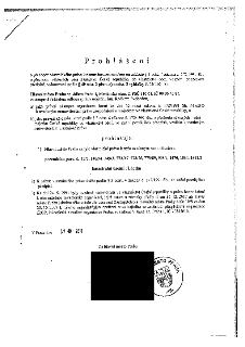 Prohlášení o přechodu vlastnického práva k nemovitostem na obec. Hlavní město Praha, zastoupené ředitelem odboru správy majetku Ing. Radkem Svobodou, prohlašuj…