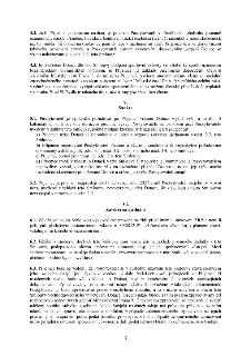 Strana 3 smlouvy obsahující body 4.2 až 6.3. Klíčové informace: 4.2 Povinnost příjemce oznámit změny (likvidace, konkurs atd.). 4.3 Podmínky pro sportovní akti…