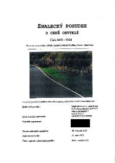 Znalecký posudek o ceně obvyklé, číslo 2470-33/25. Předmět: Pozemek parcelní číslo 3958/6, katastrální území Modřany, hlavní město Praha. Zadavatel: Magistrát…