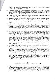 Strana 3 smlouvy obsahující body 3.7 až 4.1. Body specifikují pravidla pro čerpání finančních prostředků, zákaz jejich použití na určité výdaje (mzdy, pohoštěn…