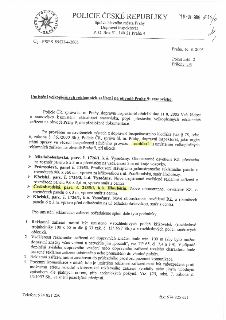 Dokument Policie České republiky, Správa hlavního města Prahy, Dopravní inspektorát, č.j. PSP-9-85/DI-4-2005 ze dne 16. 8. 2005. Předmětem je stanovisko k umís…