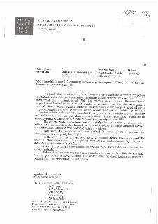 Úřední dokument Hlavního města Prahy, Magistrátu hl. m. Prahy, Odboru dopravy, č.j. MHMP-197278/2005/DOP-O4/Čd ze dne 6. 9. 2005. Předmět: Stanovisko k umístěn…