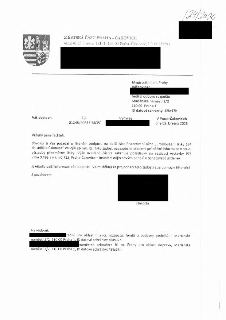 Úřední dopis Městské části Praha-Čakovice adresovaný Magistrátu hl. m. Prahy, odboru rozpočtu. Předmět: Žádost o finanční podporu ve výši 26 mil. Kč na projekt…