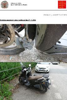 Fotodokumentace vraku vozidla ze dne 27. 7. 2026, Správa služeb hlavního města Prahy, příloha k č. j.: SSHMP 21565/2026. Fotografie zachycují detail brzdového…