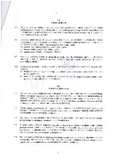 Text smlouvy, články VI. a VII. Článek VI. 'Garant projektu' definuje roli garanta, podmínky pro jeho výběr (člen komise, zastupitelstva, rady nebo zaměstnanec…