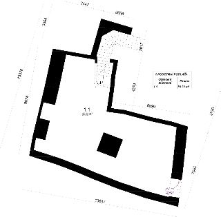 Plán stavby (půdorys) - 1. PODZEMNÍ PODLAŽÍ. Místnost označená jako 1.1 o ploše 80.22 m². Schodiště s označením 'UP'. Rozměry: celková šířka/délka dolní strany…