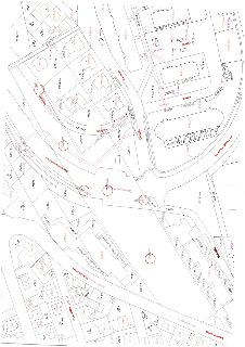 Katastrální mapa zobrazující území s vyznačenými parcelními čísly a názvy ulic. Čitelné názvy ulic: Sokratesova, Platonova, Semická, Československého exilu, Do…