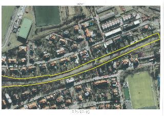 Ortofotomapa území v části Strašnice s vyznačeným pozemkem parc. č. 4501/270 (ohraničeno žlutou barvou). Mapa obsahuje katastrální čísla parcel a měřítko 1:165…