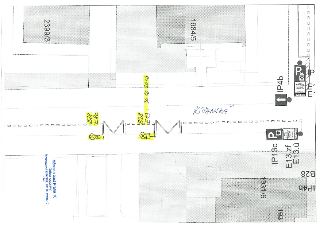 Situační nákres dopravního značení v ulici Říčanská (Městská část Praha 10, Odbor dopravy, Vinohradská 3218/169, 100 00 Praha 10 - 14-). Zobrazeny parcely č. 1…