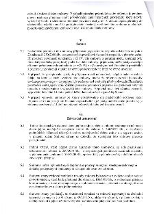 Text dokumentu obsahuje právní ustanovení smlouvy: Článek V. Sankce (5.1 Nedodržení podmínek, porušení rozpočtové kázně, smluvní pokuta 5 %; 5.2 Nepravdivé úda…