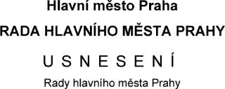 Hlavička úředního dokumentu: Hlavní město Praha, RADA HLAVNÍHO MĚSTA PRAHY, USNESENÍ Rady hlavního města Prahy.