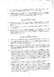 Strana 2 smlouvy o poskytnutí finančních prostředků. Obsahuje body: 1.3 (změna projektu), 1.4 (nesouhlas poskytovatele), II. Splatnost finančních prostředků (b…