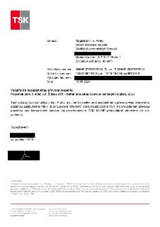 Úřední dokument společnosti Technická správa komunikací hl. m. Prahy, a.s. (TSK) ze dne 16.05.2024. Předmět: Vyjádření k bezúplatnému převodu pozemku parc.č. 4…