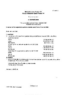 Usnesení Rady městské části Praha 14 č. 335/RMČ/2026 ze 115. pravidelného jednání konaného dne 10.06.2026 k návrhu na 10. rozpočtové opatření městské části Pra…