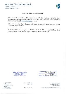 Oznámení o zveřejnění závěrečného účtu za rok 2025 městskou částí Praha-Libuš. Dokument informuje, že v souladu se zákonem č. 250/2000 Sb. je závěrečný účet za…