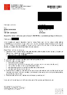 Úřední dokument: Odpověď na žádost o informace podle zákona č. 106/1999 Sb., o svobodném přístupu k informacím. Vydavatel: Hlavní město Praha, Magistrát hlavní…