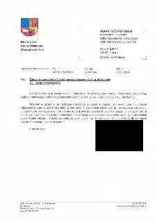 Úřední dopis Městské části Praha-Štěrboholy adresovaný Hlavnímu městu Praze (Magistrát hl. m. Prahy, Odbor hospodaření s majetkem) ze dne 27.02.2024, č.j. MČ P…