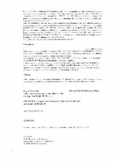 Druhá strana úředního rozhodnutí (strana 2/2). Obsah: Podmínky umístění reklamního zařízení (RZ) u ulice Cínovecká, souřadnice S-JTSK, vzdálenost 10 metrů od k…