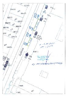 Situační nákres záboru pro ulici Rytířská (Praha), s vyznačeným prostorem o rozměrech 10 x 2 m a 8 x 2 m, svislým dopravním značením (zákazy zastavení B28, dod…