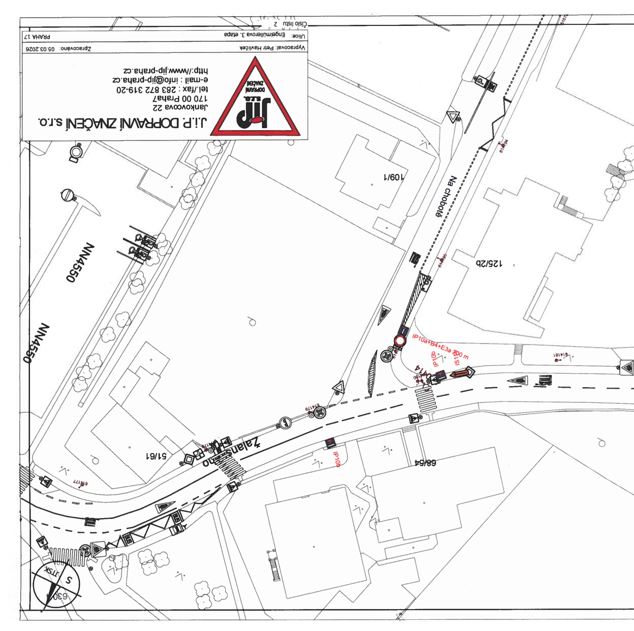 Projektová dokumentace dopravního značení v ulici Engelmüllerova.