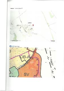 Dokument obsahuje dvě mapy obce Lipany. Horní část je situační mapa (výřez ÚP) se zvýrazněnou lokalitou (červený špendlík) v oblasti ulic Za Statky, Novolipans…