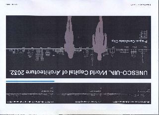 Informační plakát kandidatury Prahy na titul UNESCO-UIA World Capital of Architecture 2032. Obsahuje časovou osu s architektonickými milníky Prahy od roku 1928…