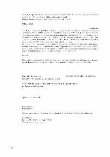 Druhá strana úředního rozhodnutí (strana 2/2). Obsah: 919016, vnější okraj RZ blíží komunikaci na souřadnicích v SJTSK y=731357, x=1045804 je vzdálen min. 10 m…