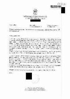Žádost o poskytnutí dotace na investiční akce „MŠ/ZŠ Pitkovice“ a „MŠ Za Nadýmačem“. Odesílatel: Městská část Praha 22, Starosta městské části. Datum: 20. dubn…